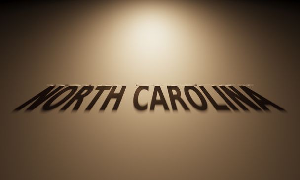 3D Rendering of a Shadow Text that reads North Carolina - Photo, Image