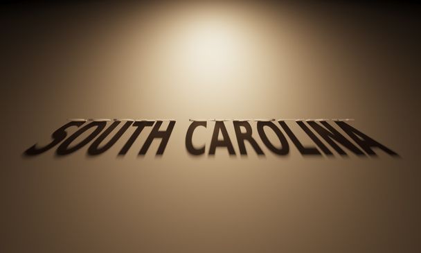 3D-weergave van de tekst van een schaduw die leest van South Carolina - Foto, afbeelding