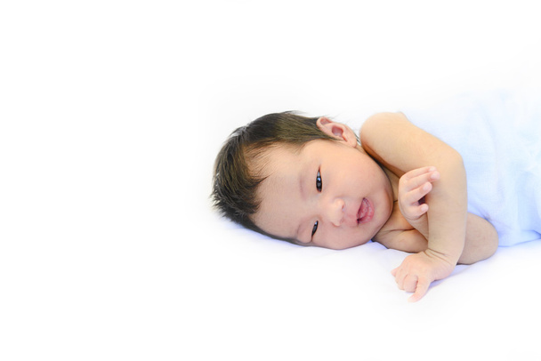 Baby portrait with smiling on white background - Fotoğraf, Görsel