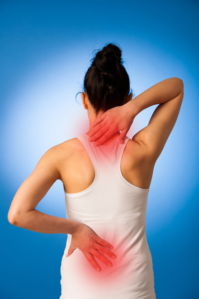 Femme ayant mal au dos - blessure au dos
  - Photo, image