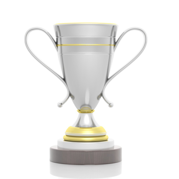 3d rendering of a Golden and Silver trophy - Photo, Image
