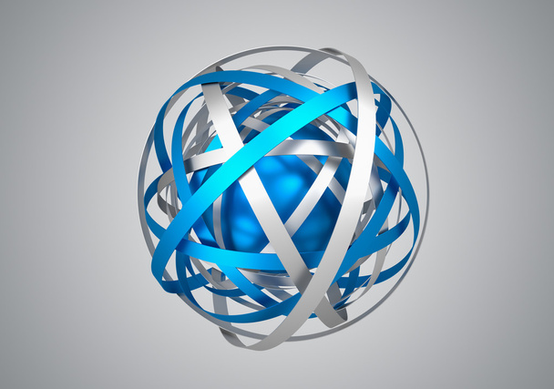 Abstract 3D Rendering of Sphere with Rings. - Foto, immagini