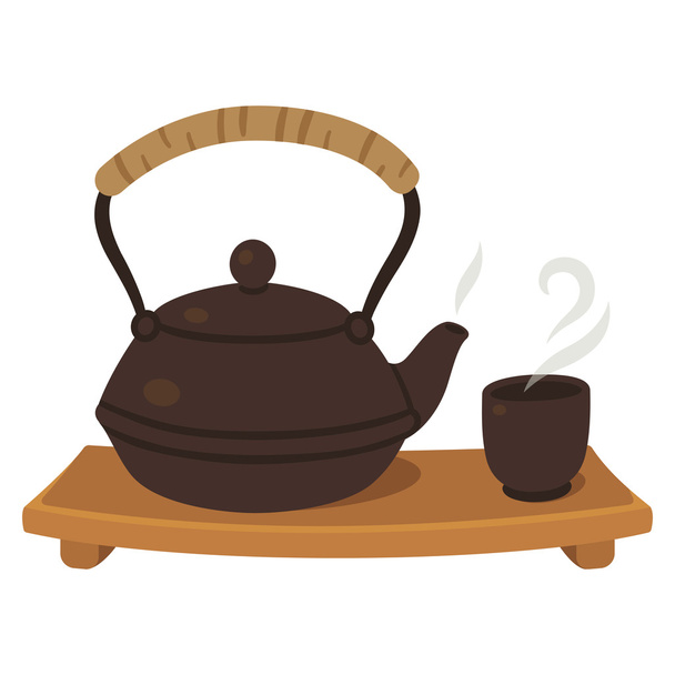 Japanese tea set - Vector, afbeelding