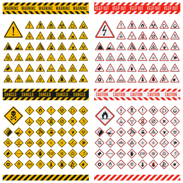 Coleção de vetores de sinais de perigo
. - Vetor, Imagem