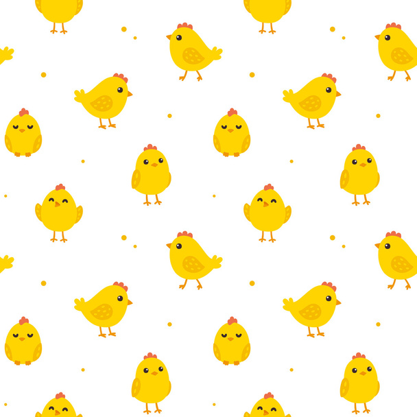 Cute chicken seamless pattern - Vector, Image