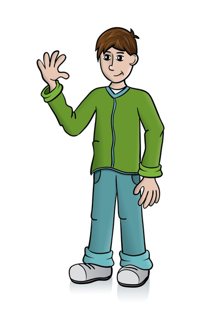 Boy waving - Vector, Image