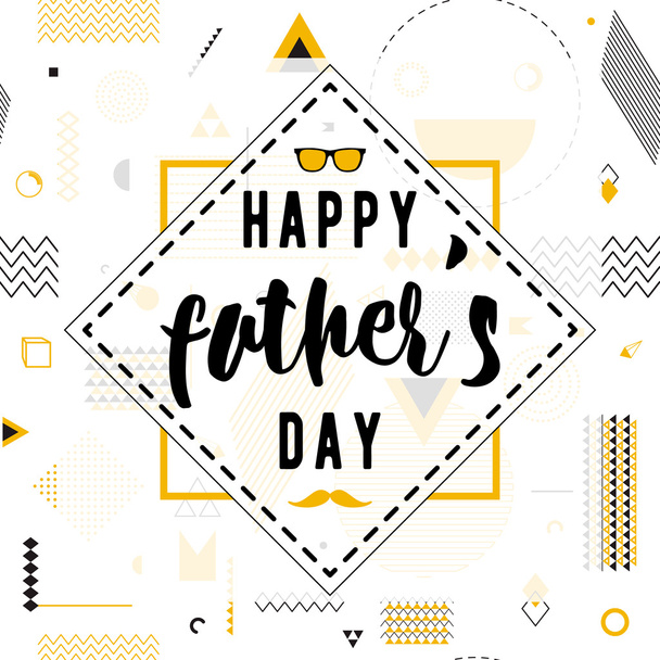 Happy fathers day wishes design vector background on seamless pattern. Fashion father line greeting. Dad poster for print or web. Modern holiday desire. Hipster style - Vector, Image
