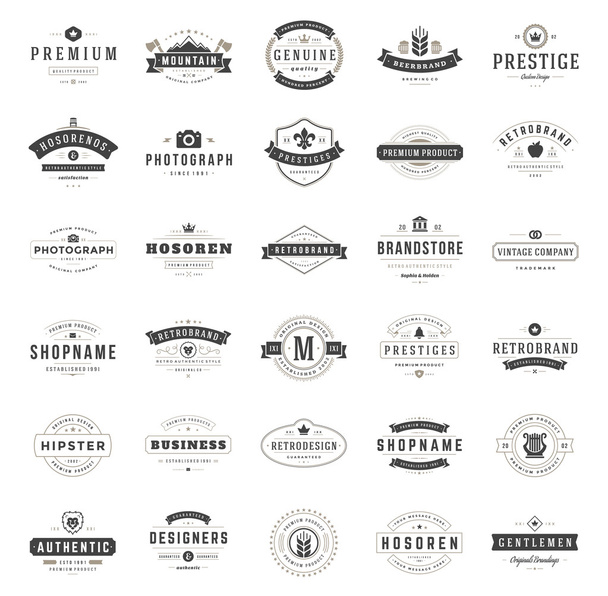 Vintage Logos Design Templates Set. - Διάνυσμα, εικόνα