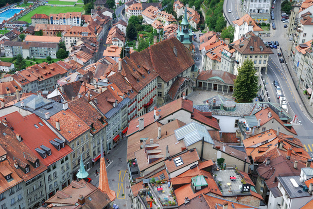 régi város Fribourg, felülről. - Fotó, kép