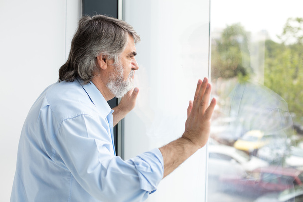 profesor de pie junto a una ventana
 - Foto, Imagen