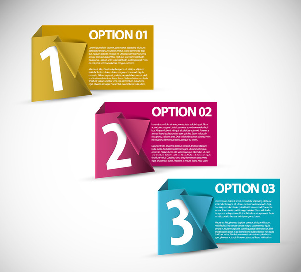 One two three - vector paper options - Vettoriali, immagini