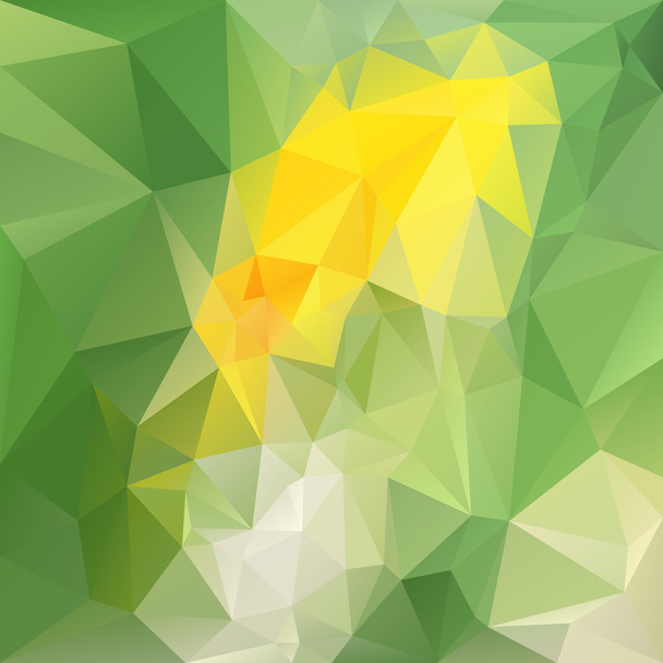 vector abstract irregular polygon background with a triangular pattern in spring green and yellow colors - Vektör, Görsel