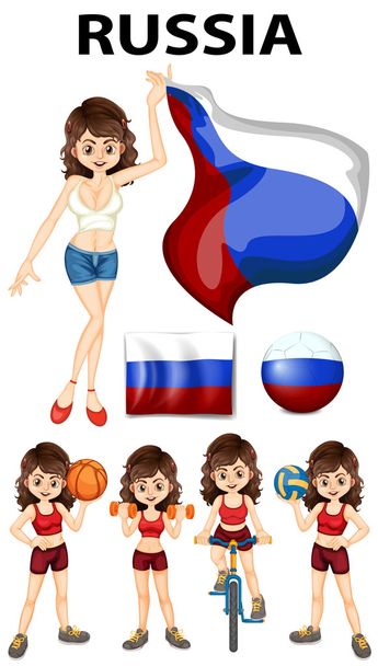 Russia representative and many sports - Vector, Image