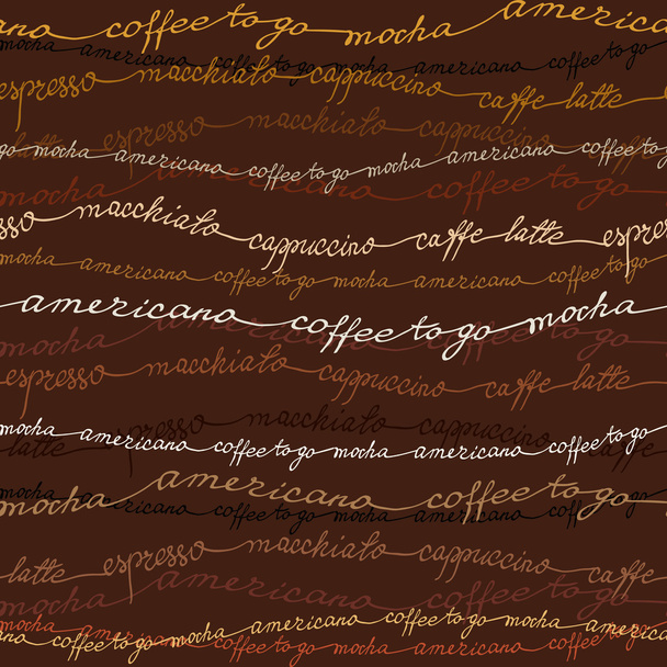 dunkel samless Kaffee patten - Vektor, Bild