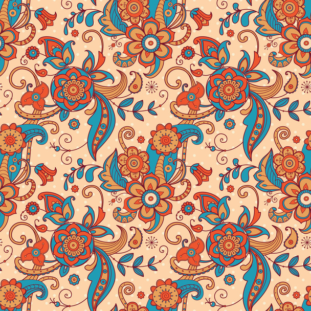 Colorful floral seamless pattern - Vektor, obrázek