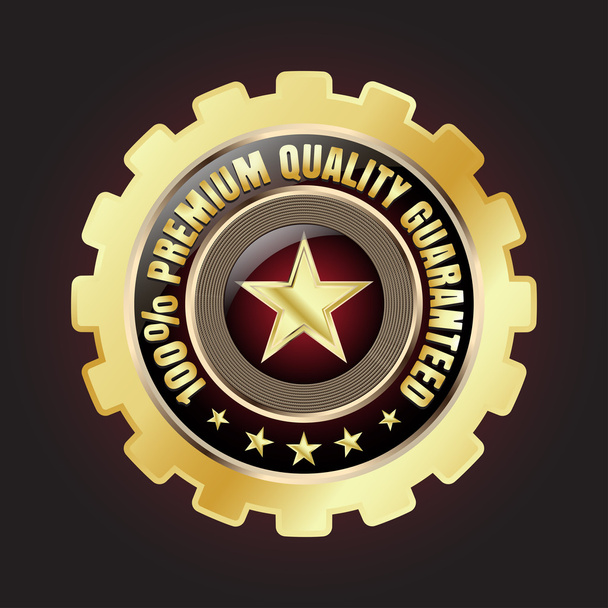 Gouden premium kwaliteit badge - Vector, afbeelding