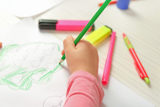 Child drawing closeup - Fotó, kép