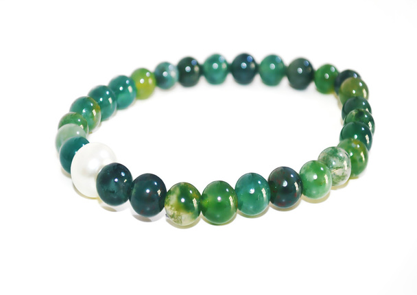 green agate gemstone bracelet  - Foto, imagen