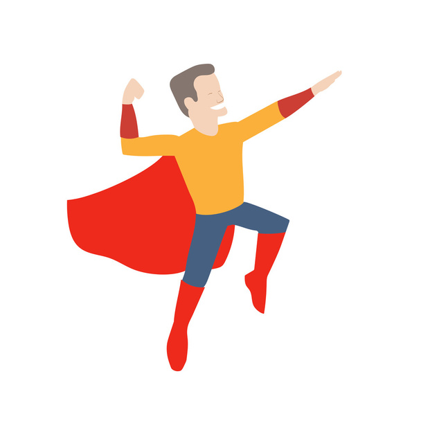 superhero in midair - ベクター画像
