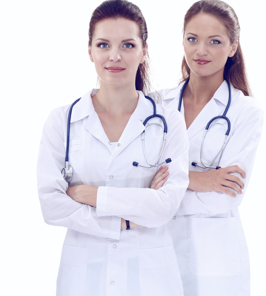 Two young woman doctor , standing in hospital - Photo, image