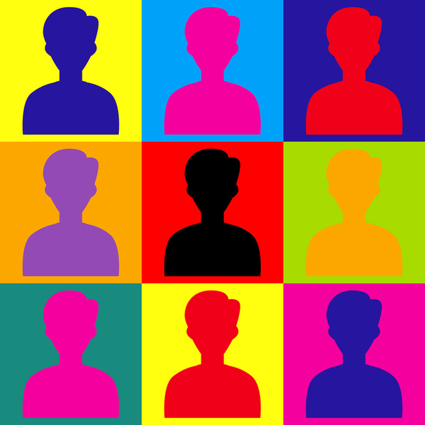 User avatar. Pop-art style icons set - Vector, Image