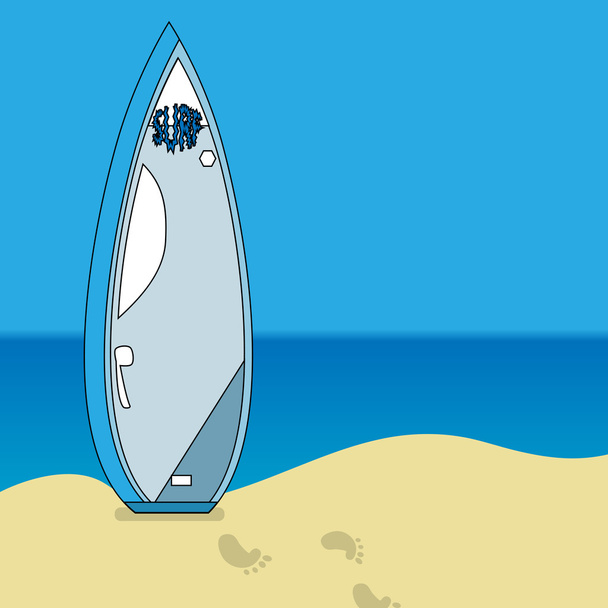 přehledem Surf na písku - Vektor, obrázek