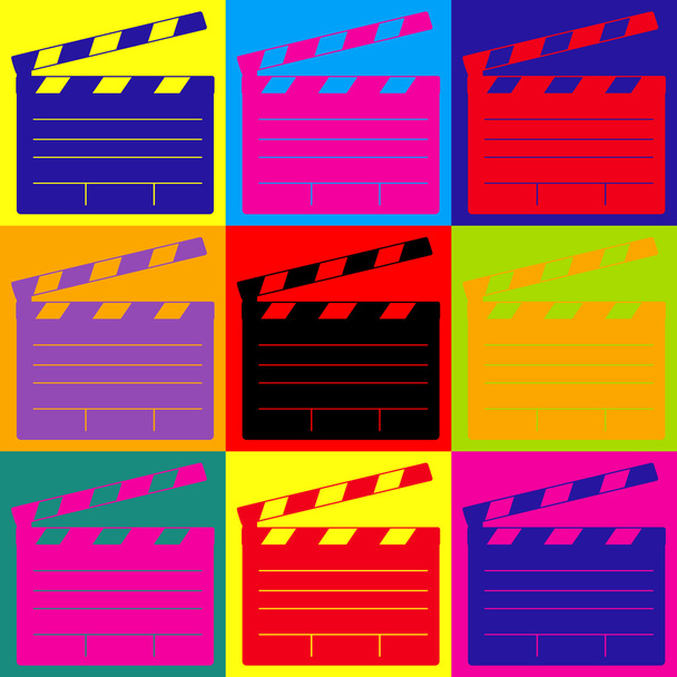 Film clap board bioscoop teken - Vector, afbeelding