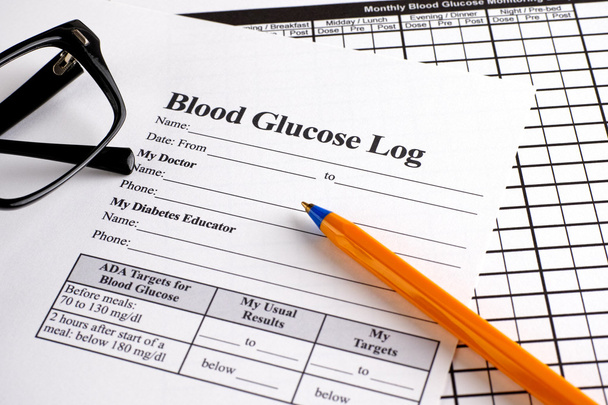 Blood Glucose Log form - Foto, Imagem