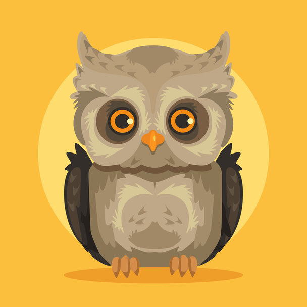 Vector flat cartoon owl illustration - Vector, imagen