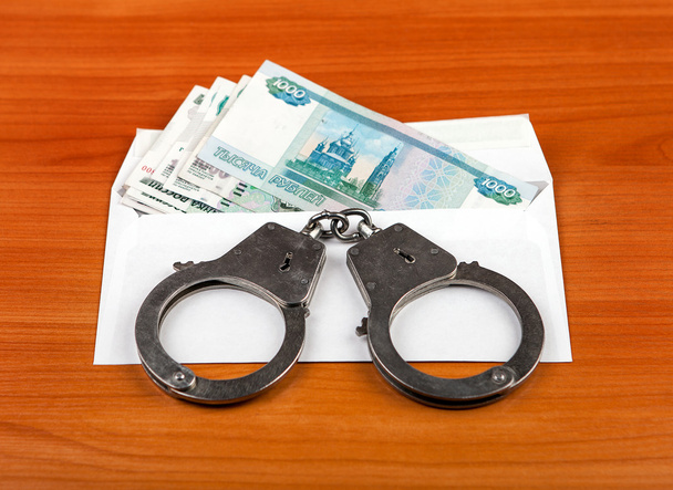 Russian Rubles and Handcuffs - Foto, afbeelding