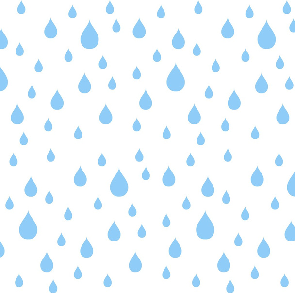 Bezešvé vzor modré dešťové kapky na bílém, vektorové ilustrace - Vektor, obrázek