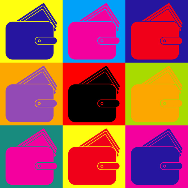 Бумажник. Набор икон в стиле поп-арта
 - Вектор,изображение