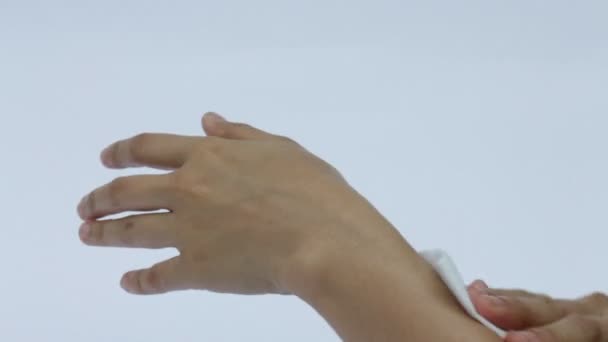 Wet paper wipe out from hands - Metraje, vídeo