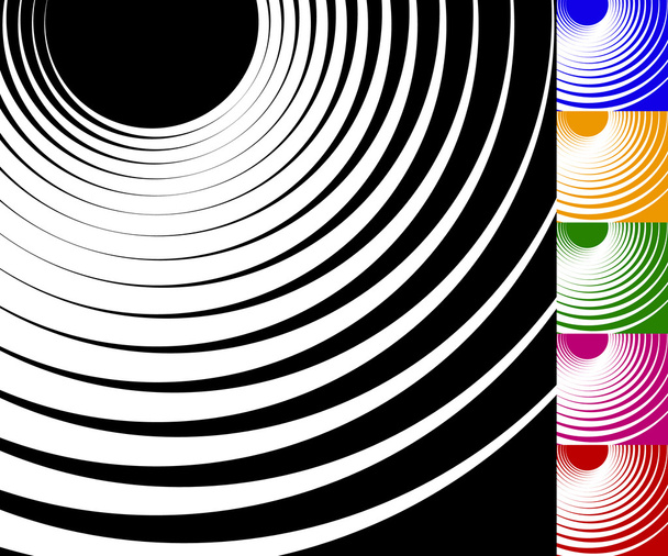 Abstract concentric rotating lines backgrounds - Vector, Image