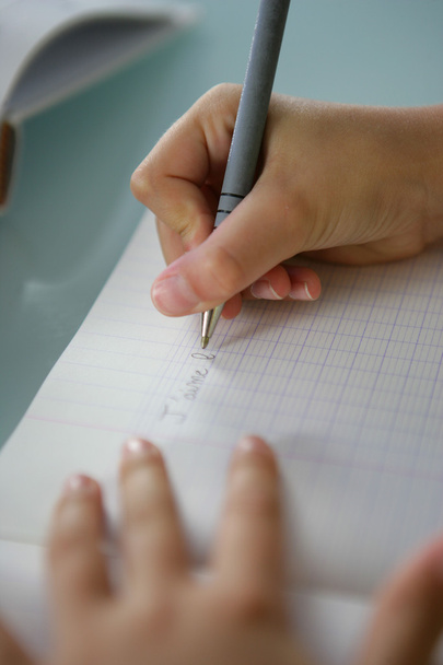 Close-up of student writing - Foto, Bild