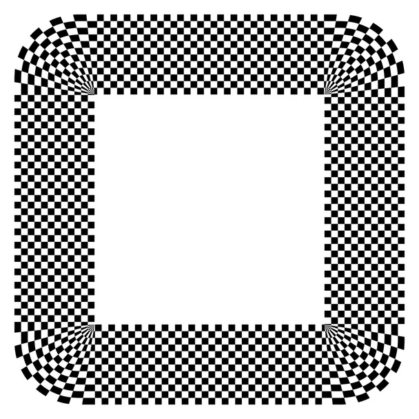 Lekerekített négyzet kockás mintával   - Vektor, kép