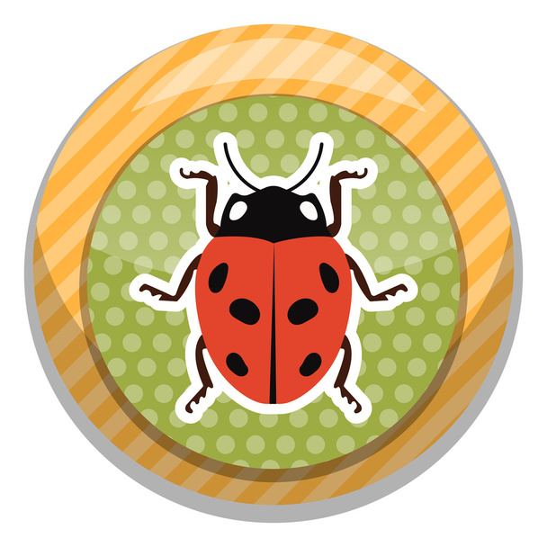 Lieveheersbeestje kleurrijke pictogram - Vector, afbeelding
