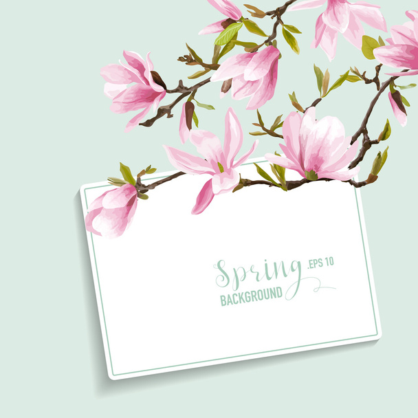 Tavaszi virág háttér - a szöveg - ban vektor kártya - Vektor, kép