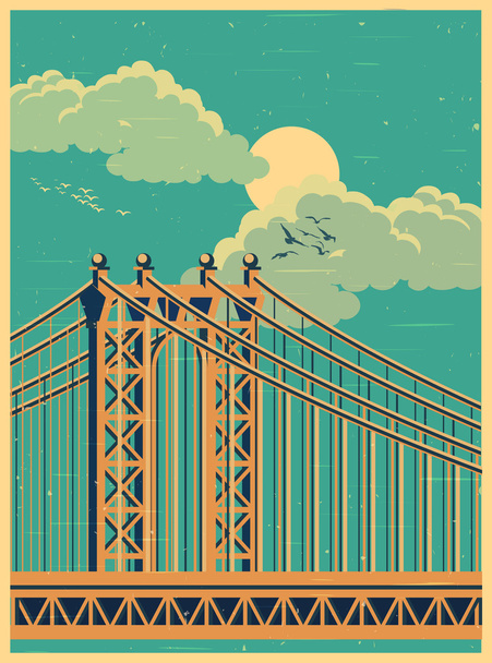 Большой плакат старого моста
 - Вектор,изображение