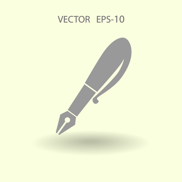 Flat  icon of pen - Vector, imagen