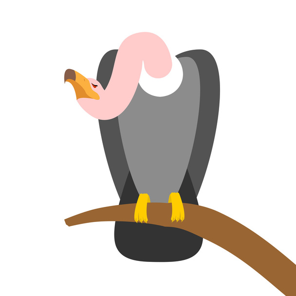 Keselyű dögevő madár ül a fióktelep. Ragadozó madár fikarcnyi - Vektor, kép