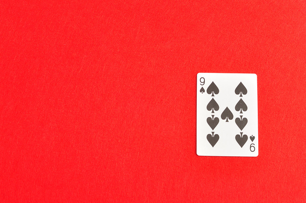 Playing card. Nine of spades - Fotoğraf, Görsel