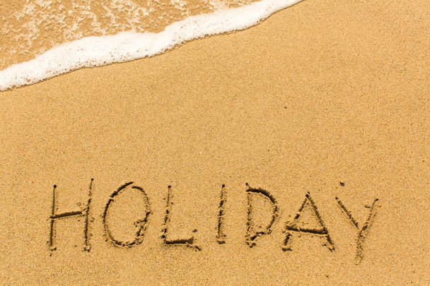 palavra de férias em areia
 - Foto, Imagem