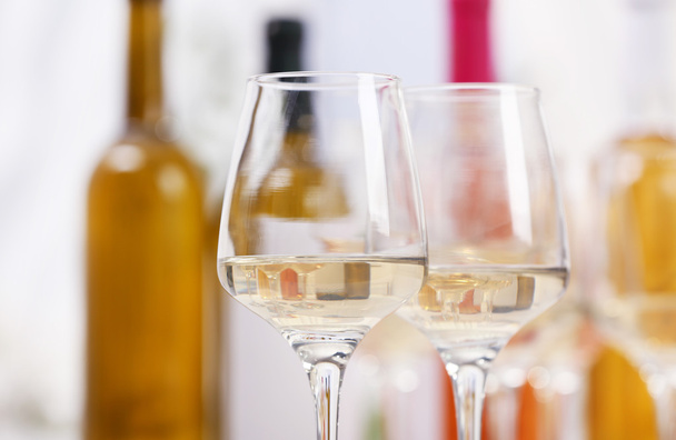Glasses of white wine  - Fotoğraf, Görsel