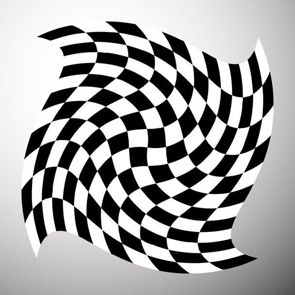 spiral vortex checkered shape - Vektor, obrázek