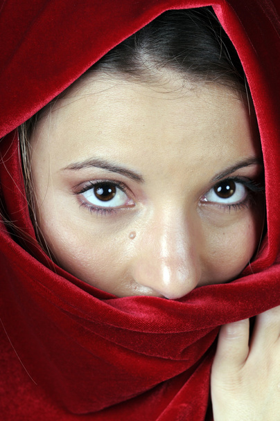 Beautiful young woman in closeup - Foto, Imagem