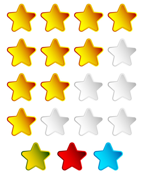 Star rating element with 4 stars  - Vettoriali, immagini