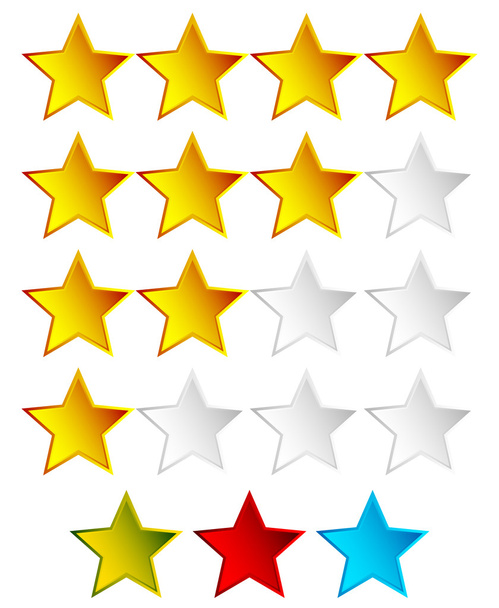 4 つ星で星の評価の要素  - ベクター画像