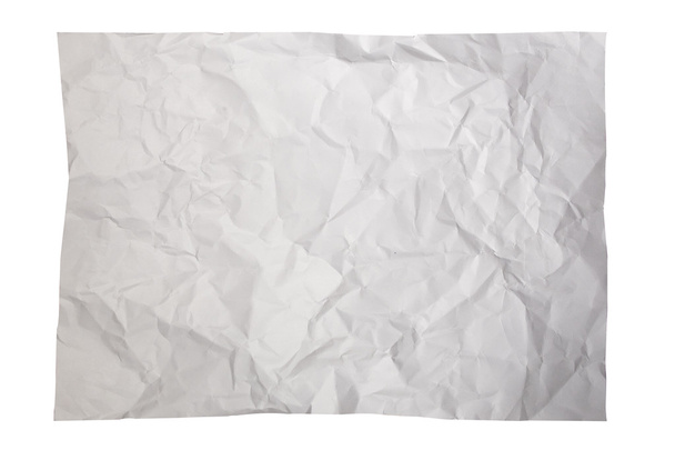Crumpled notitie papier op witte achtergrond - Foto, afbeelding