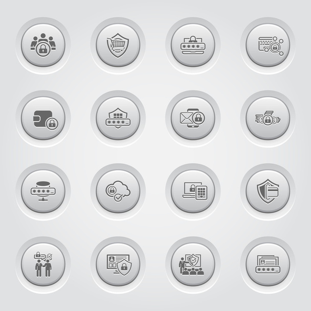 Button Design Protection and Security Icons Set - Vector, Image